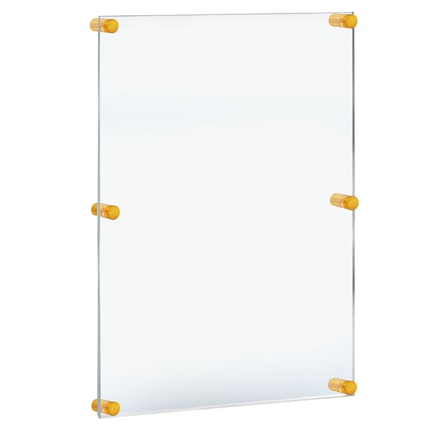 Floating Acrylic Wall Frame with Gold Stand Off Caps